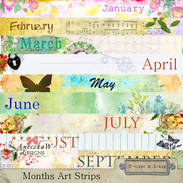 Months Art Strips by AneczkaW - Click Image to Close